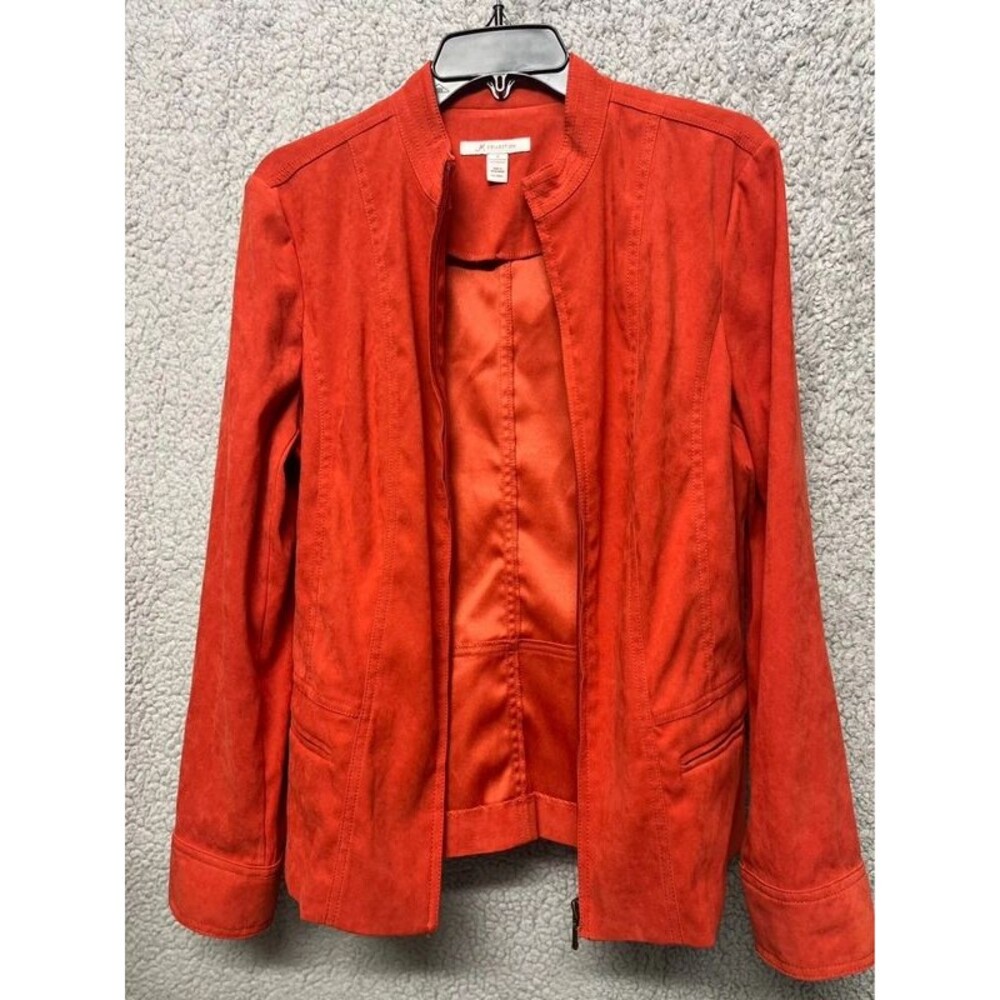 JM collection Woman orange Faux suede blazer